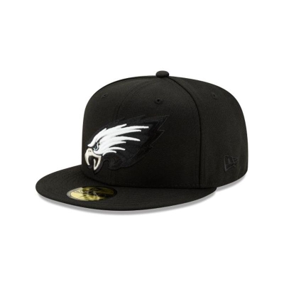 Black Philadelphia Eagles Hat - New Era NFL NFL Logo Elements 2.0 59FIFTY Fitted Caps USA7205469